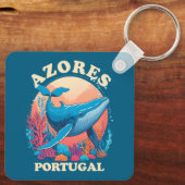 Blue Whale Watching op de Azoren Sleutelhanger (Achterkant)