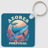 Blue Whale Watching op de Azoren Sleutelhanger (Achterkant)