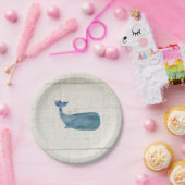Blue Whale Waterverf textuur Papieren Bordje (Feest)