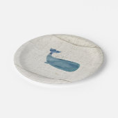 Blue Whale Waterverf textuur Papieren Bordje (Gekanteld)
