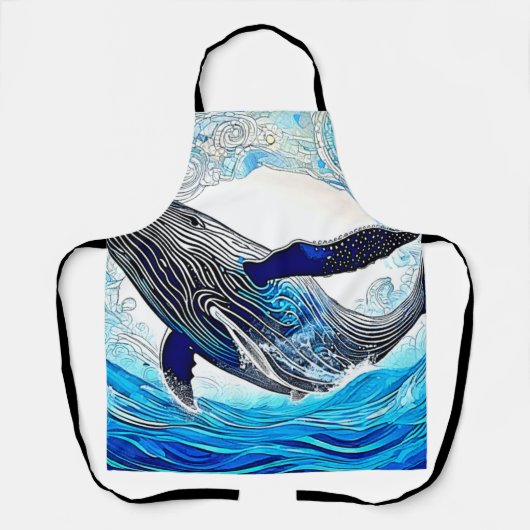 Blue Whale Wave Art Schort (Voorkant)