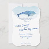 Blue whale Wedding-uitnodiging Kaart (Voorkant)