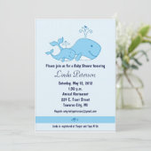 Blue Whales Baby Shower Invitations Kaart (Staand voorkant)