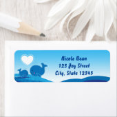 Blue Whales Baby shower Uitnodiging Adresetiketten Etiket (Insitu)