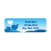 Blue Whales Baby shower Uitnodiging Adresetiketten Etiket (Voorkant)