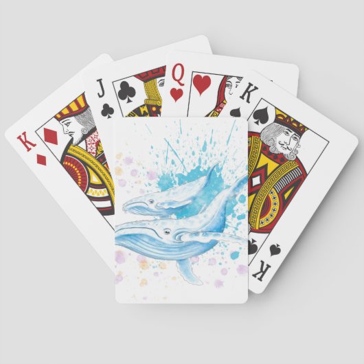 Blue Whales Color Splash Pokerkaarten (Achterkant)