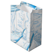 Blue Whales Family White Medium Cadeauzakje (Voorkant Gekanteld)