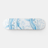 Blue Whales Family White Persoonlijk Skateboard (Horizontaal)