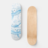 Blue Whales Family White Persoonlijk Skateboard (Voorkant)