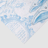 Blue Whales Family White Tissuepapier (Detail)