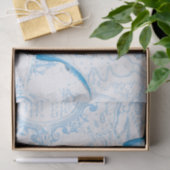 Blue Whales Family White Tissuepapier (Geschenk)