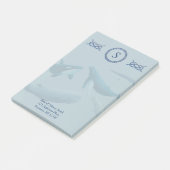 Blue Whales Monogram met Naam Adres Post-it® Notes (Schuin)