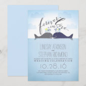 Blue Whales Schattigee en romantische nautische br Kaart (Voorkant / Achterkant)