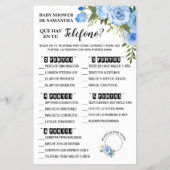 Blue What on Phone Bilingual Shower Game Kaart (Achterkant)