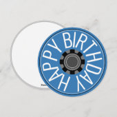 Blue Wheel Steampunk Gelukkige Verjaardag Groet Feestdagenkaart (Voorkant / Achterkant)