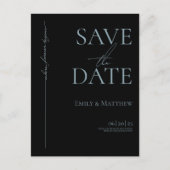 Blue Where Forever Begins Black Save The Date Aankondigingskaart (Voorkant)