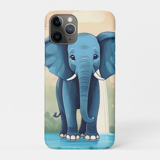 Blue Whimsical Baby olifant, Case-Mate iPhone Case (Achterkant)