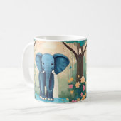 Blue Whimsical Baby olifant, Koffiemok (Voorkant links)