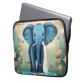 Blue Whimsical Baby olifant, Laptop Sleeve (Voorkant Links)