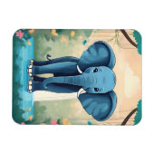Blue Whimsical Baby olifant, Magneet (Horizontaal)