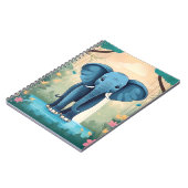 Blue Whimsical Baby olifant, Notitieboek (Linkerzijde)