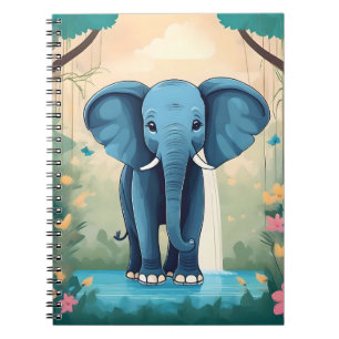 Blue Whimsical Baby olifant, Notitieboek