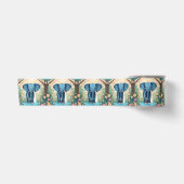 Blue Whimsical Baby olifant, Satijnen Lint (Voorkant)