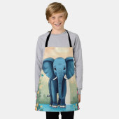 Blue Whimsical Baby olifant, Schort (Gedragen)