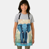Blue Whimsical Baby olifant, Schort (Insitu)