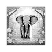 Blue Whimsical Baby olifant, Zelfinktende Stempel (Design)