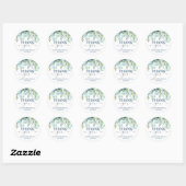Blue Whimsical Baby shower Classic Round Sticker (Vel)