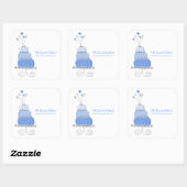 Blue Whimsical Chic Wedding Cake Sticker (Vel)