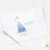 Blue Whimsical Chic Wedding Cake Sticker (Envelop)