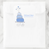 Blue Whimsical Chic Wedding Cake Sticker (Tas)