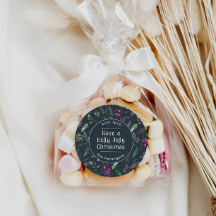 Blue Whimsical Custom Kerst stickers