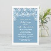 Blue Whimsical Daisies Baby shower nodigt uit Kaart (Staand voorkant)