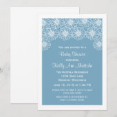 Blue Whimsical Daisies Baby shower nodigt uit Kaart (Voorkant / Achterkant)