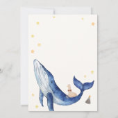 Blue Whimsical Duckling Star Whale Baby shower Kaart (Achterkant)