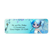 Blue Whimsical Fairy Girls Birthday Party Etiket (Voorkant)