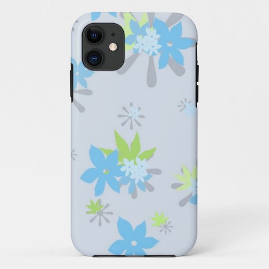 Blue Whimsical Floral Case-Mate iPhone Case (Achterkant)