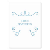 Blue Whimsical Flourish Table Kaart (Achterkant)