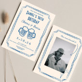 Blue Whimsical Funky Cheers Beers 30 jarig bestaan Kaart