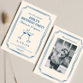 Blue Whimsical Funky Cheers Beers 30 jarig bestaan Kaart