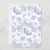Blue Whimsical Garden Chinoiserie Baby shower Kaart (Achterkant)
