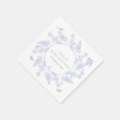 Blue Whimsical Garden Chinoiserie Baby shower Servet (Hoek)