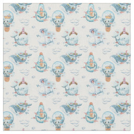 Blue Whimsical Nursery Fabric Stof