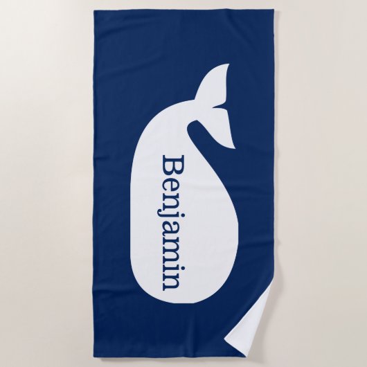 Blue Whimsical Personalized Children's Strandlaken (Voorkant)