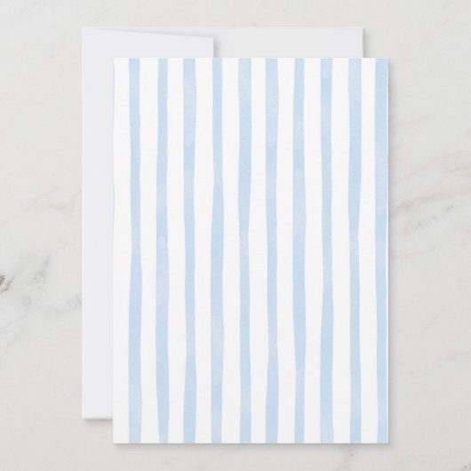 Blue Whimsical Stripes Merry Little Baby Shower Kaart (Achterkant)