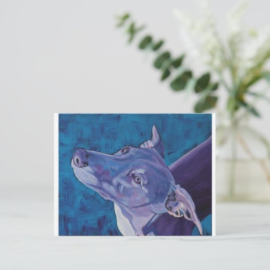 Blue Whippet Briefkaart (Staand voorkant)