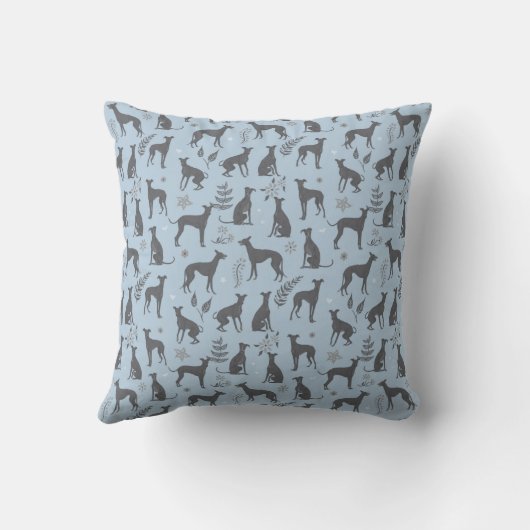 Blue Whippet Sighthound Cushion Kussen (Achterkant)